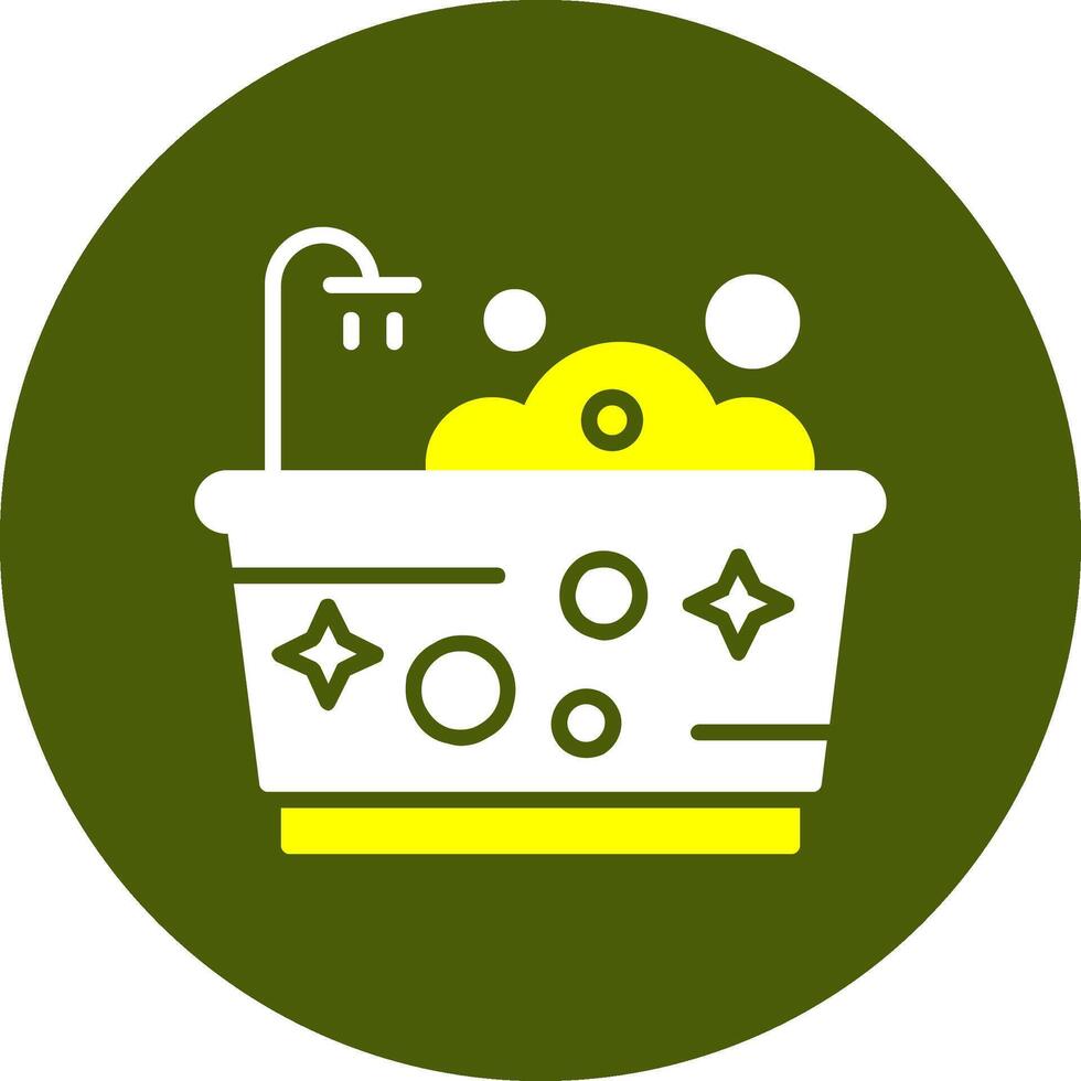 Bathtub Glyph Two Color Style Sample Icon vector