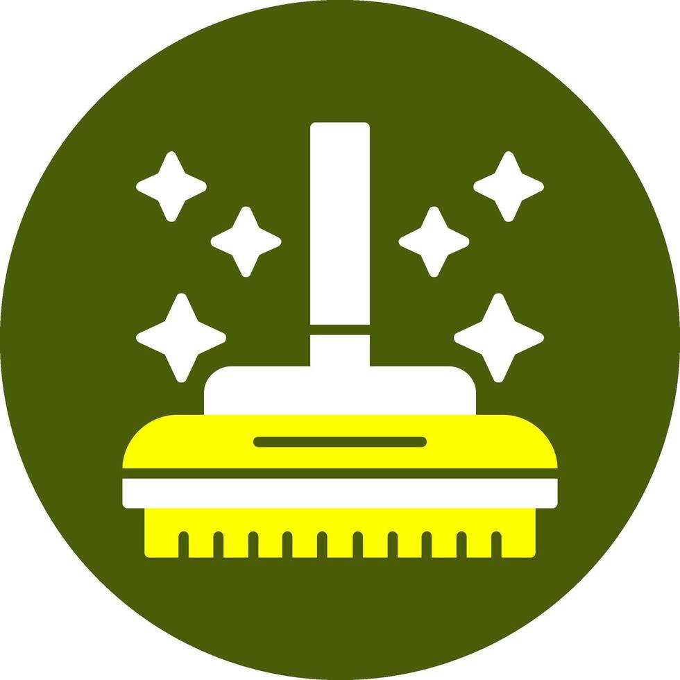 Broom Glyph Two Color Style Sample Icon vector