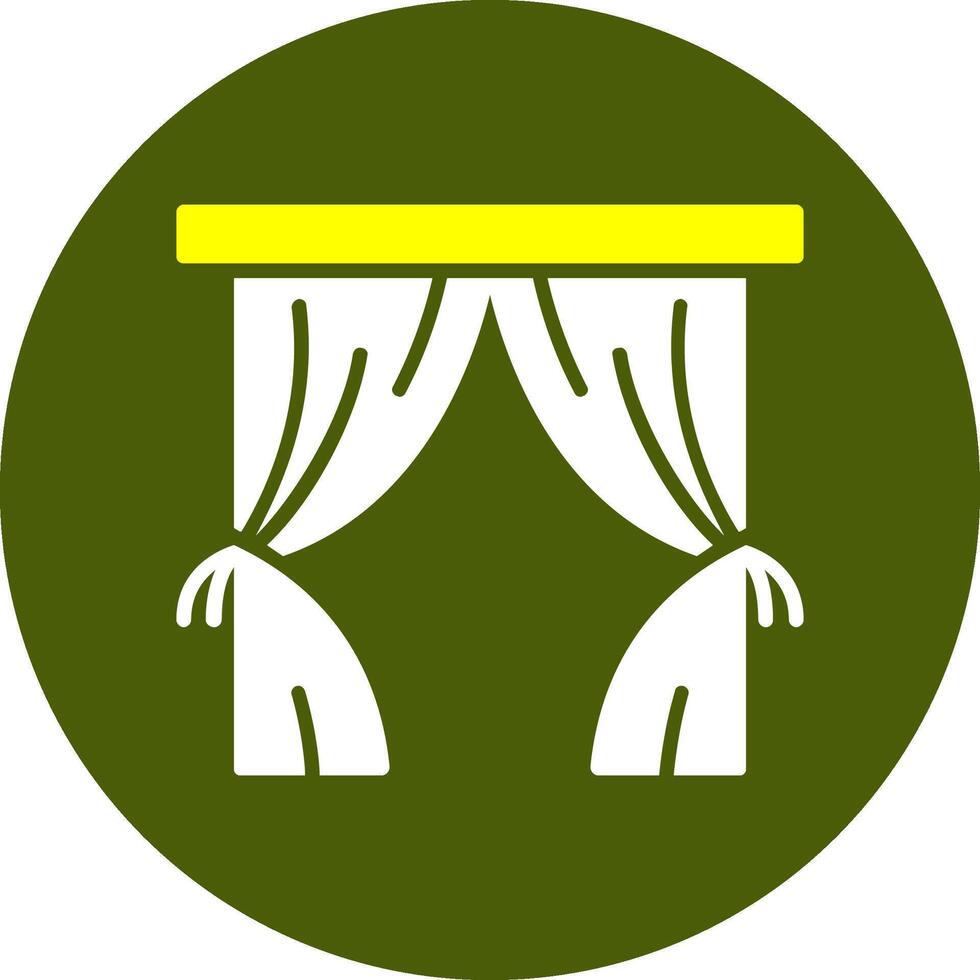 Curtains Glyph Two Color Style Sample Icon vector