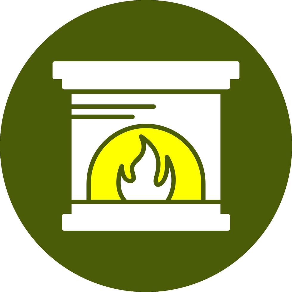 Fireplace Glyph Two Color Style Sample Icon vector