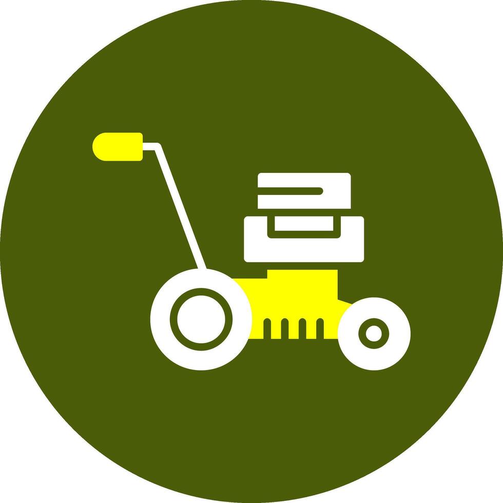 Lawnmower Glyph Two Color Style Sample Icon vector