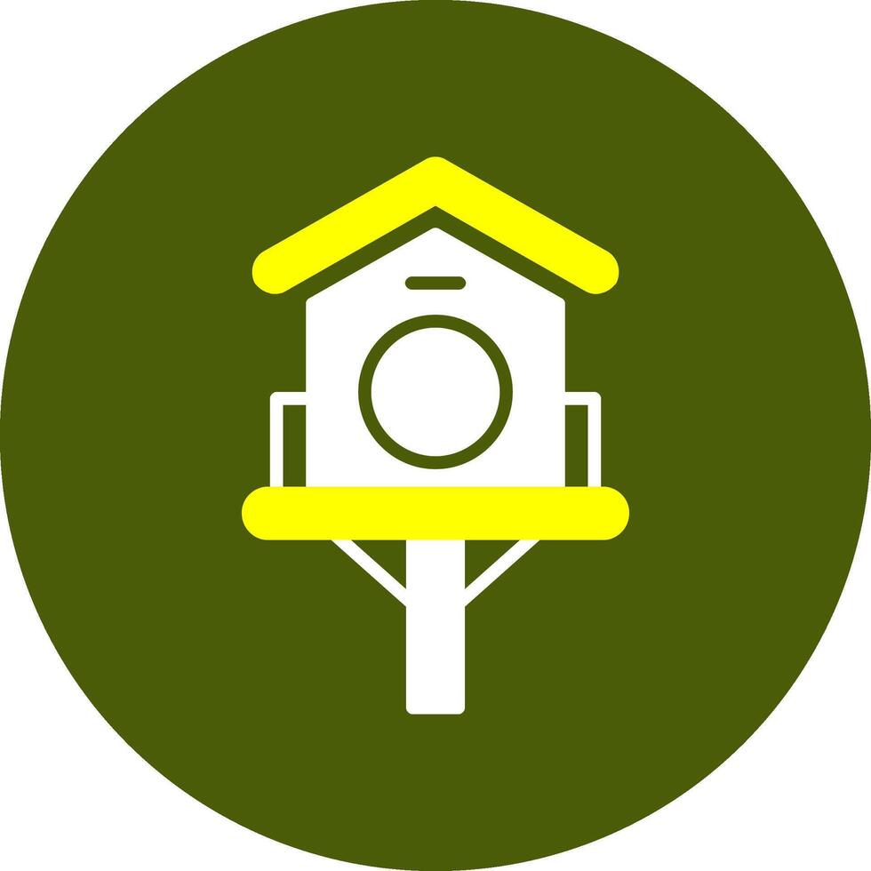 Birdhouse Glyph Two Color Style Sample Icon vector