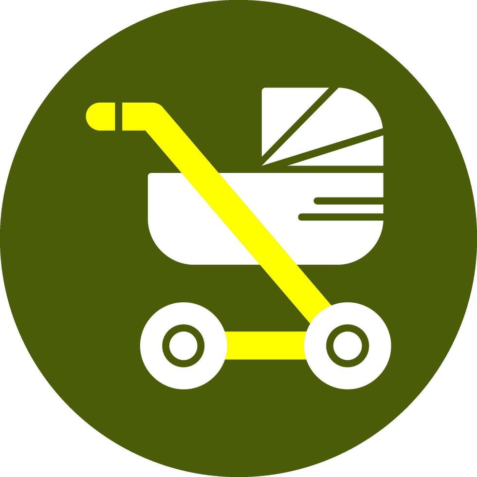 Stroller Glyph Two Color Style Sample Icon vector