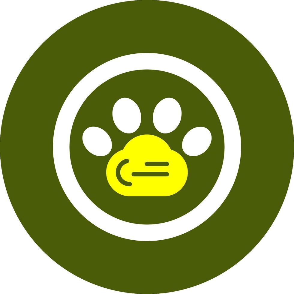 Pet pawprint Glyph Two Color Style Sample Icon vector