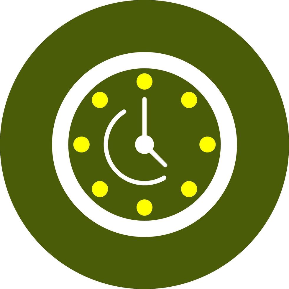 Clock Glyph Two Color Style Sample Icon vector