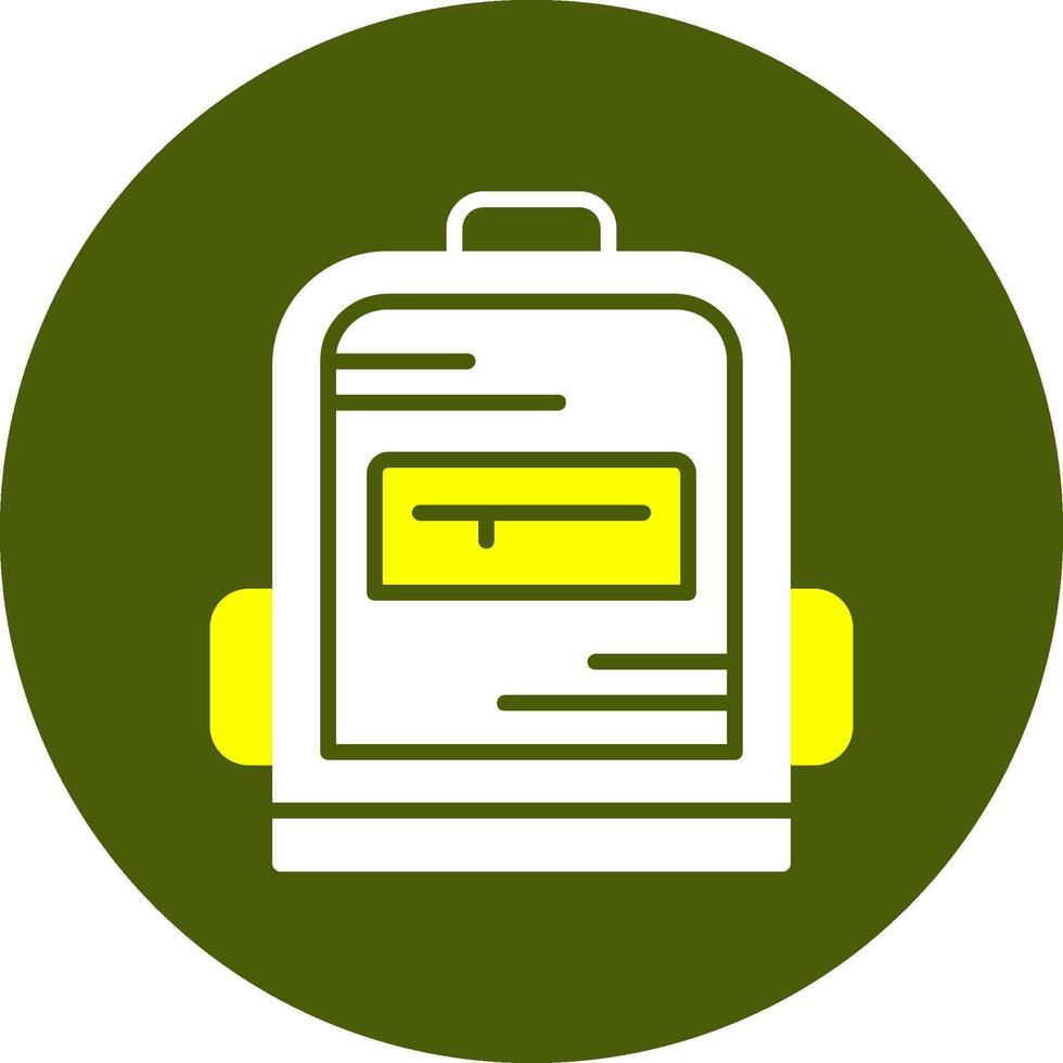 School backpack Glyph Two Color Style Sample Icon vector