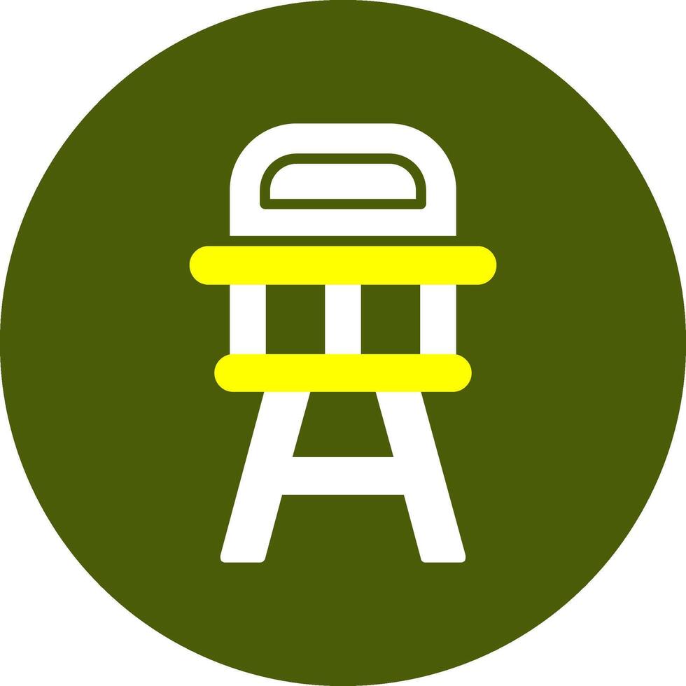 High chair Glyph Two Color Style Sample Icon vector