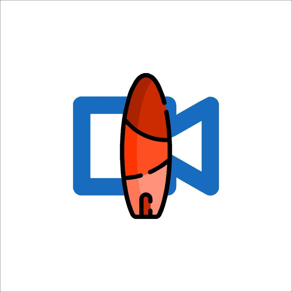 A red and blue camera icon vector
