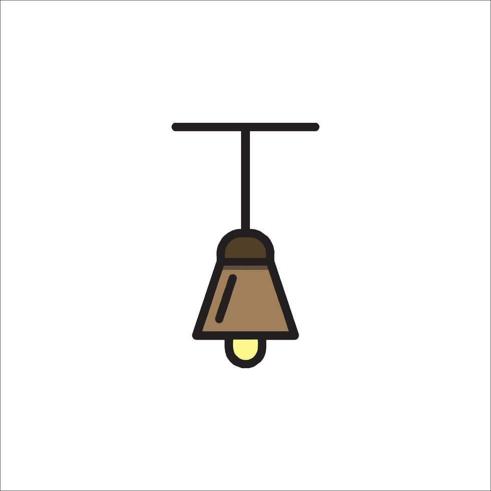 A lamp hanging from a ceiling with a light bulb vector