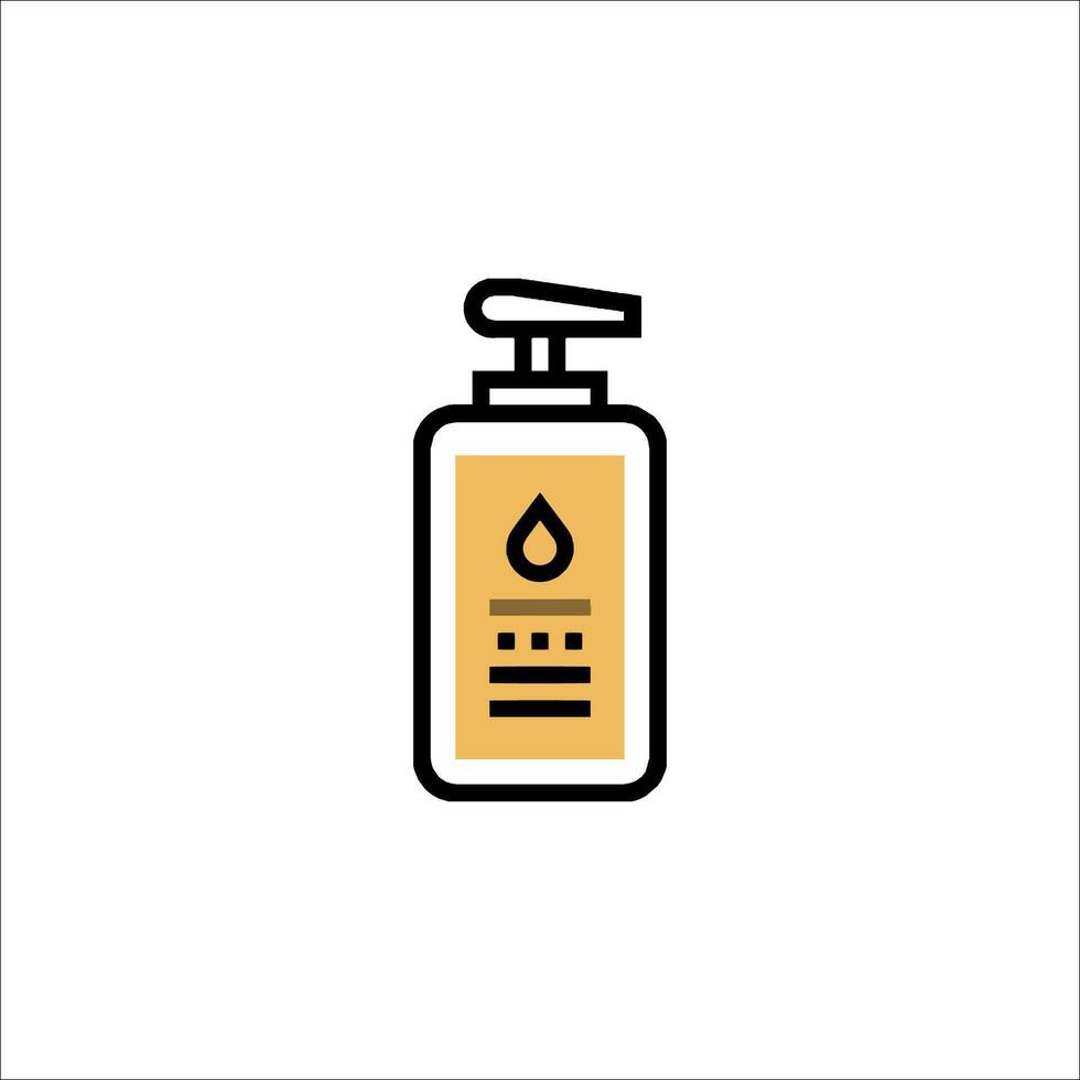 A bottle of soap with a drop of liquid in it vector