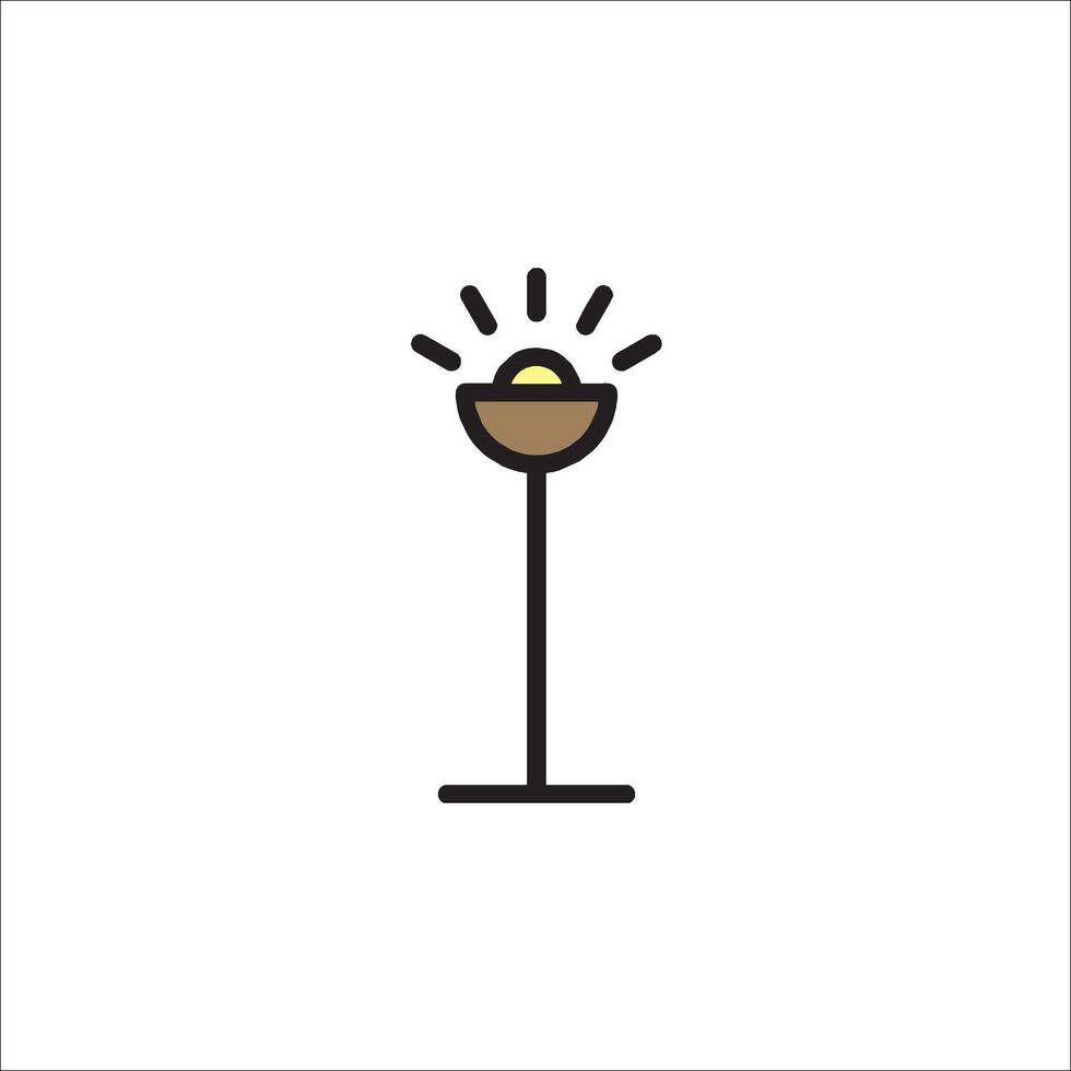 A light bulb on a stick icon vector