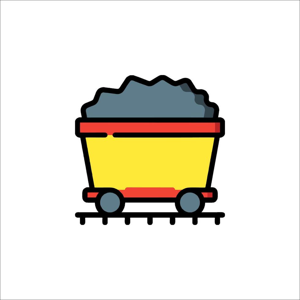 A coal wagon icon on a white background vector