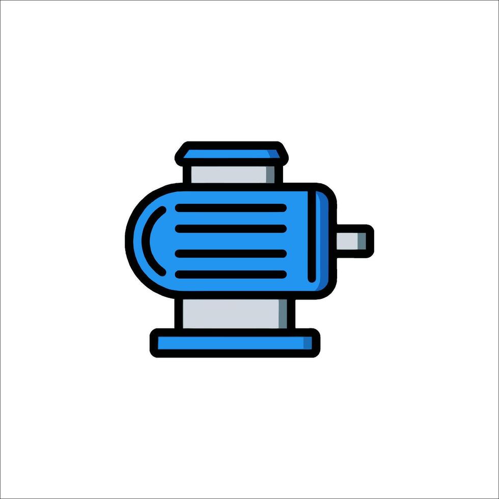 A blue and gray icon of a water pump vector