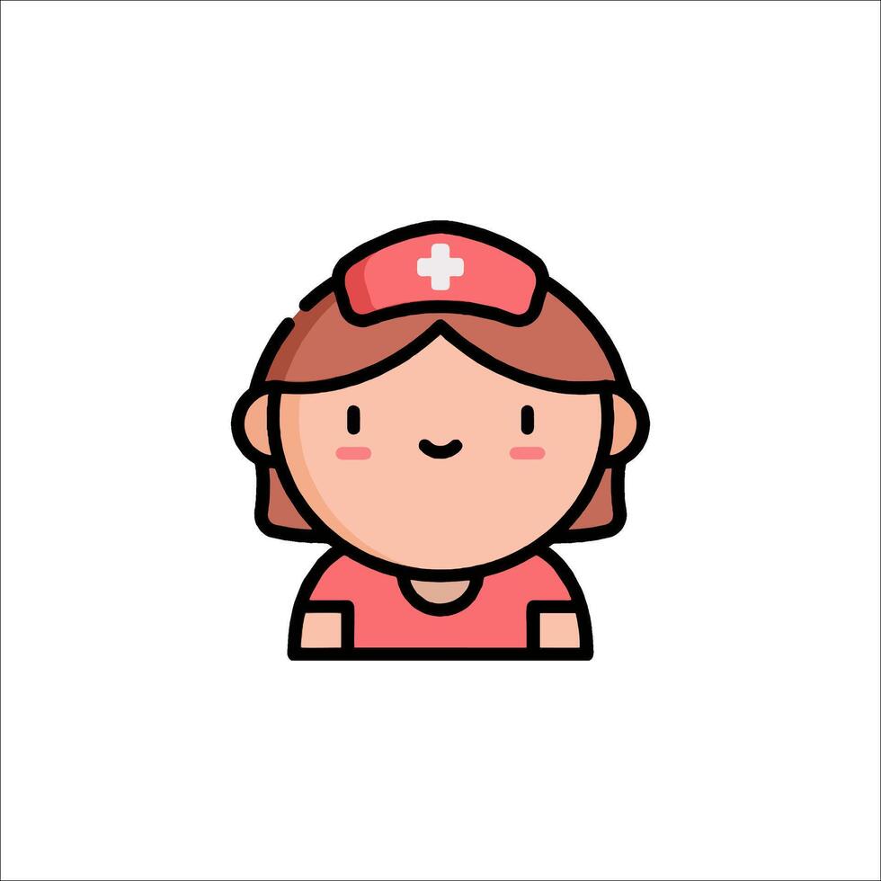 A cartoon nurse with a red cap vector