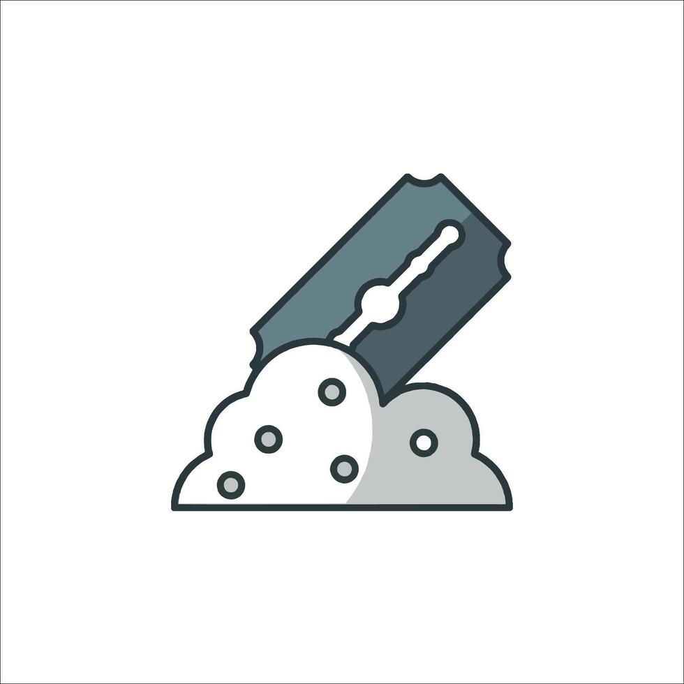 A razor blade is being used to cut through the snow vector