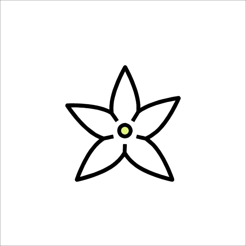 A flower icon in a simple line drawing vector