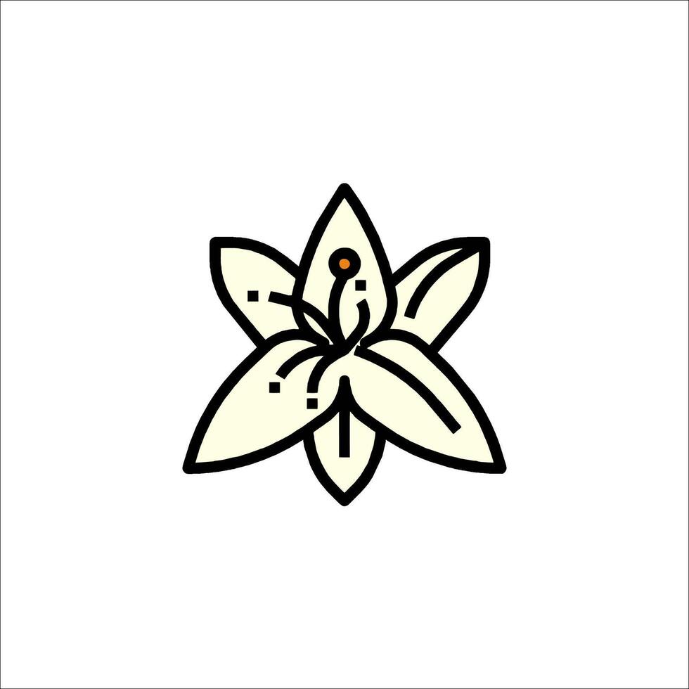 A flower icon in a line drawing vector