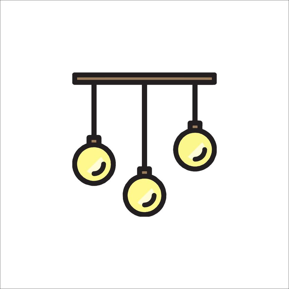 A light bulb hanging from a string vector