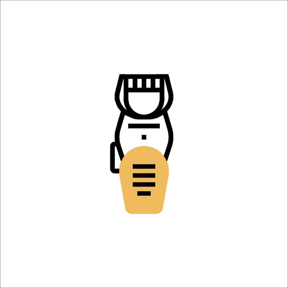 A black and yellow icon of a hair clipper vector