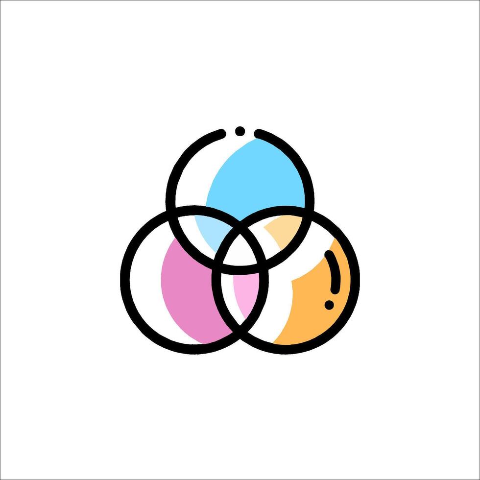A colorful logo with three circles vector