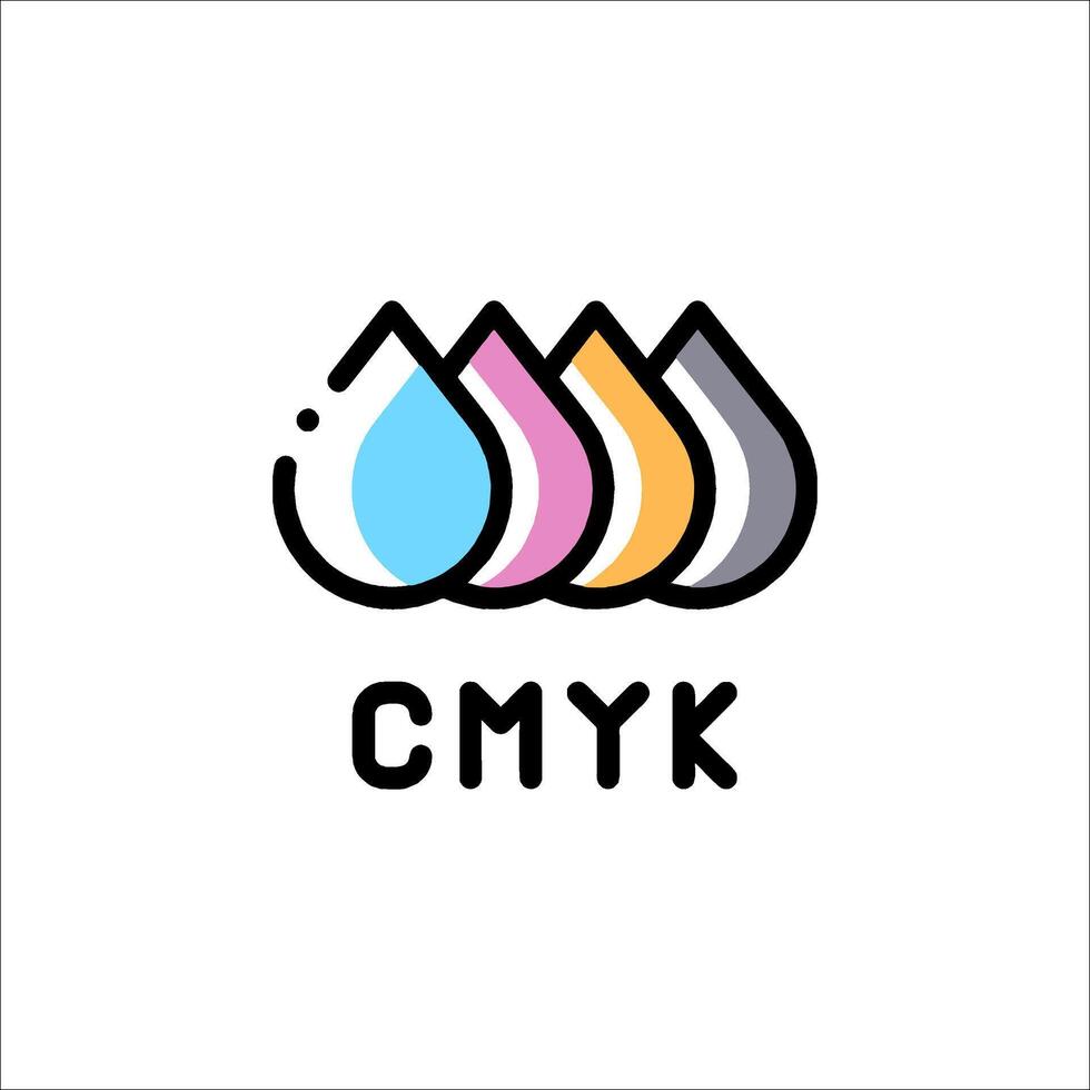 The logo for cmyk is shown vector