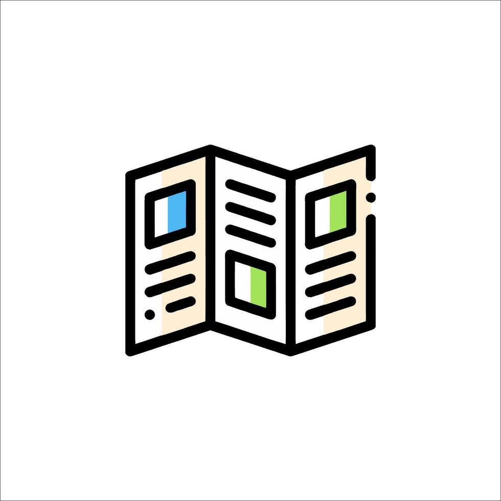 A simple icon of a book with a map inside vector