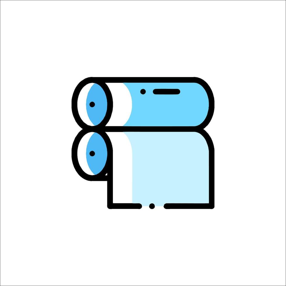 A blue and white icon of two rolls of toilet paper vector