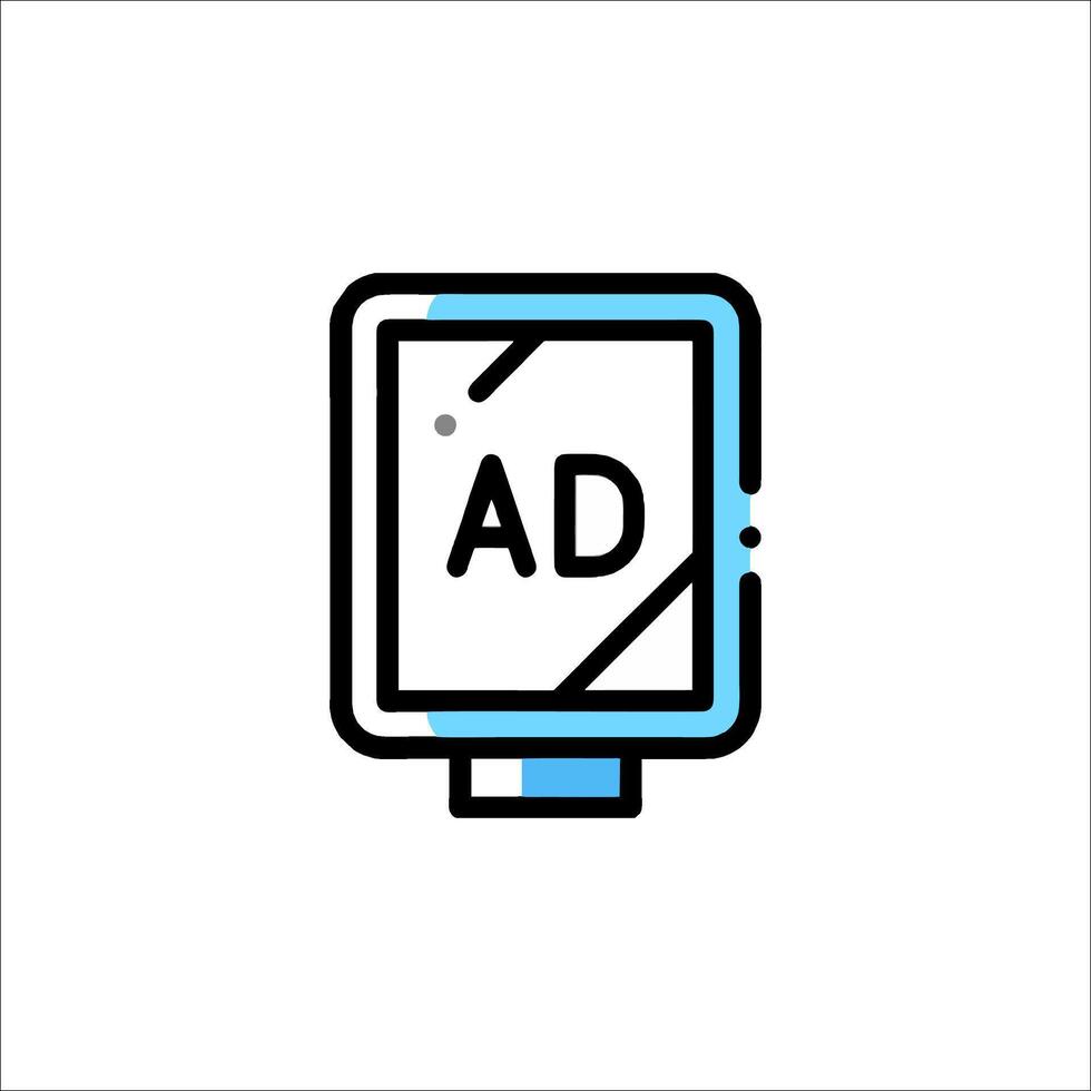 An ad on a tablet computer vector