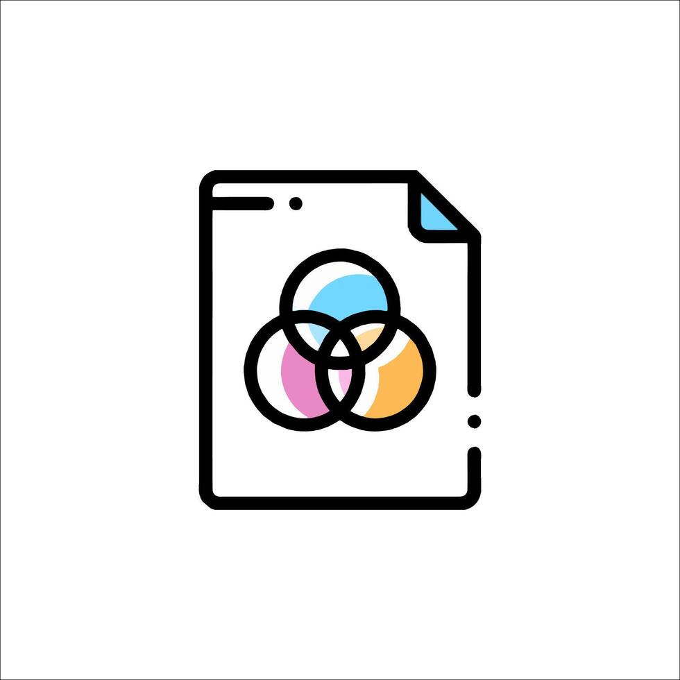 A file icon with three circles on it vector