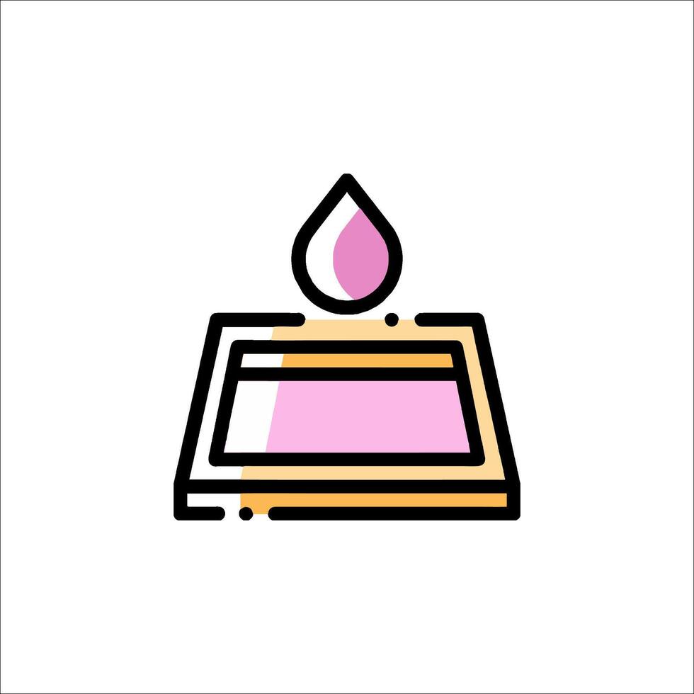 A pink drop on a box icon vector