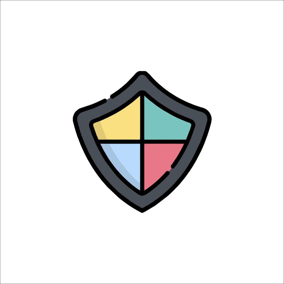 A colorful shield icon on a white background vector