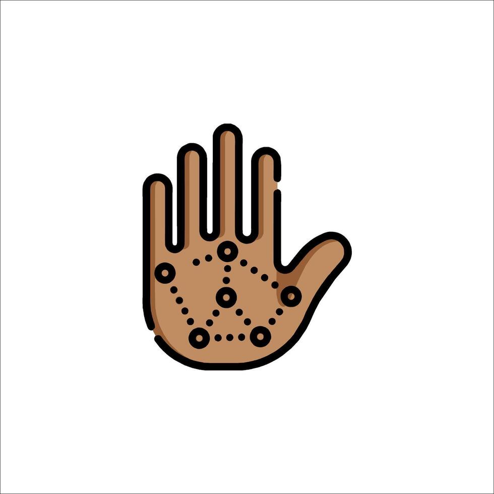 A hand with dots on it and a circle in the middle vector