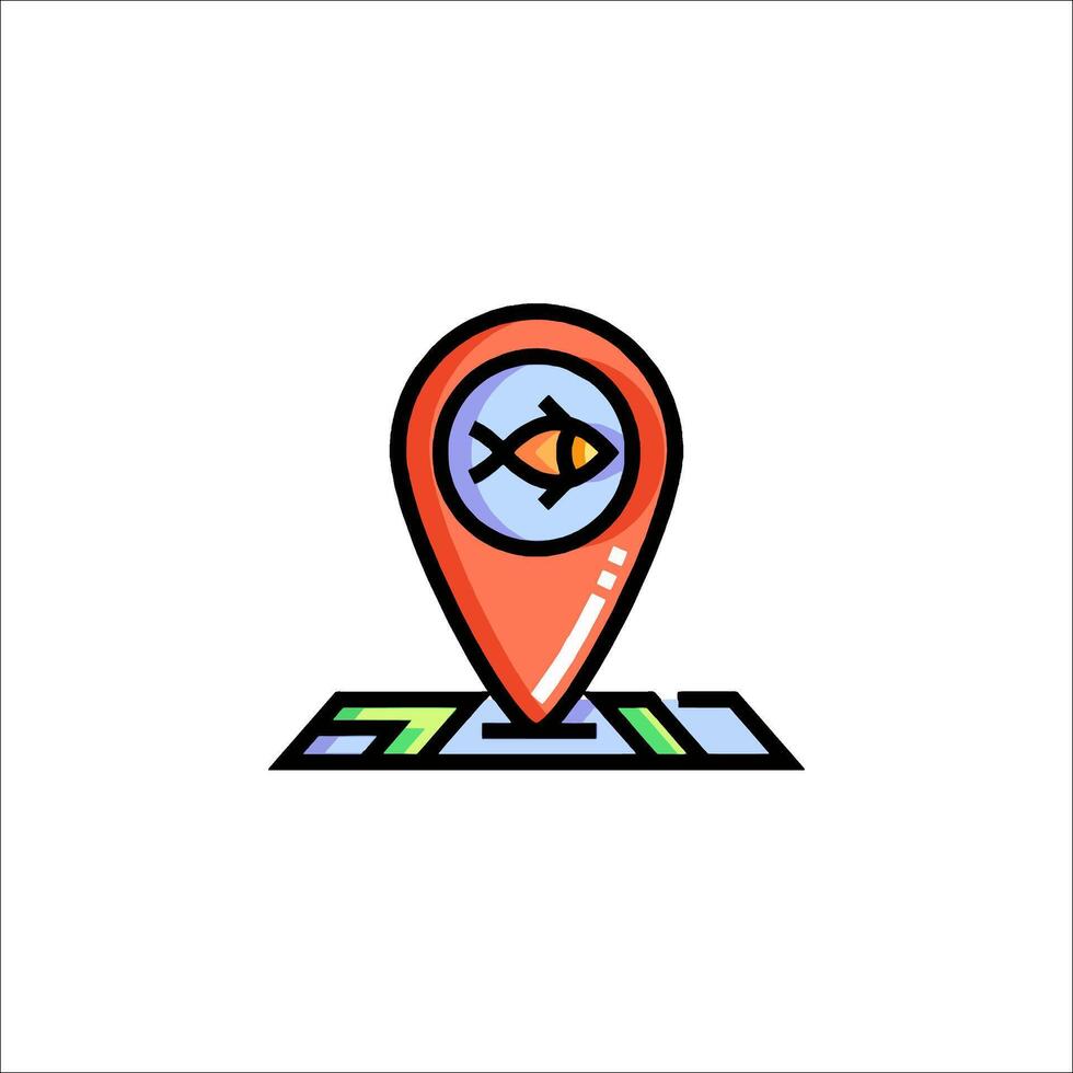 A map pin with an eye on it vector