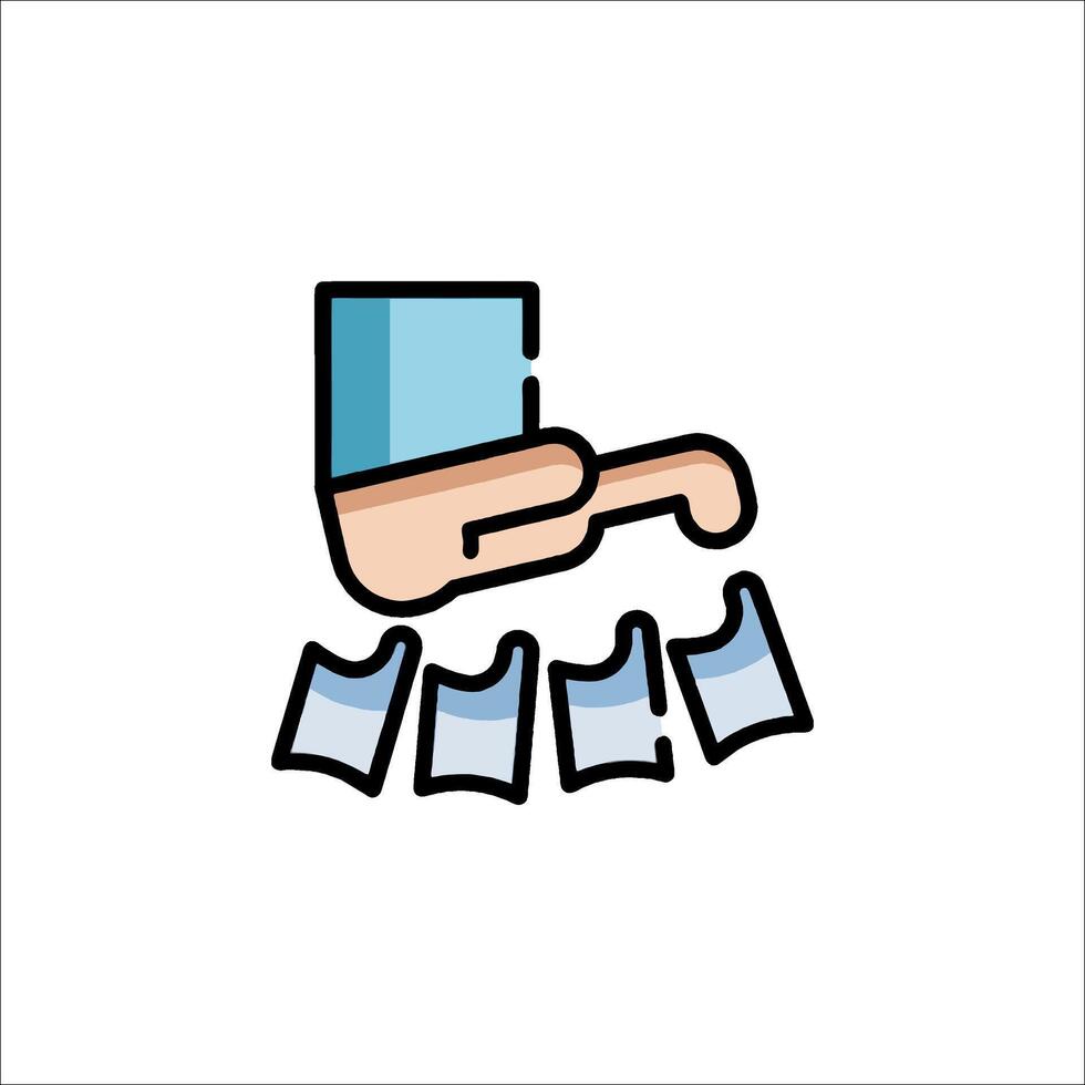 A hand holding a piece of paper with a piece of paper in it vector