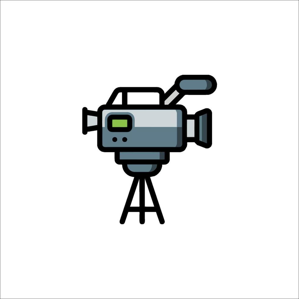 camera icon on tripod illustration vector
