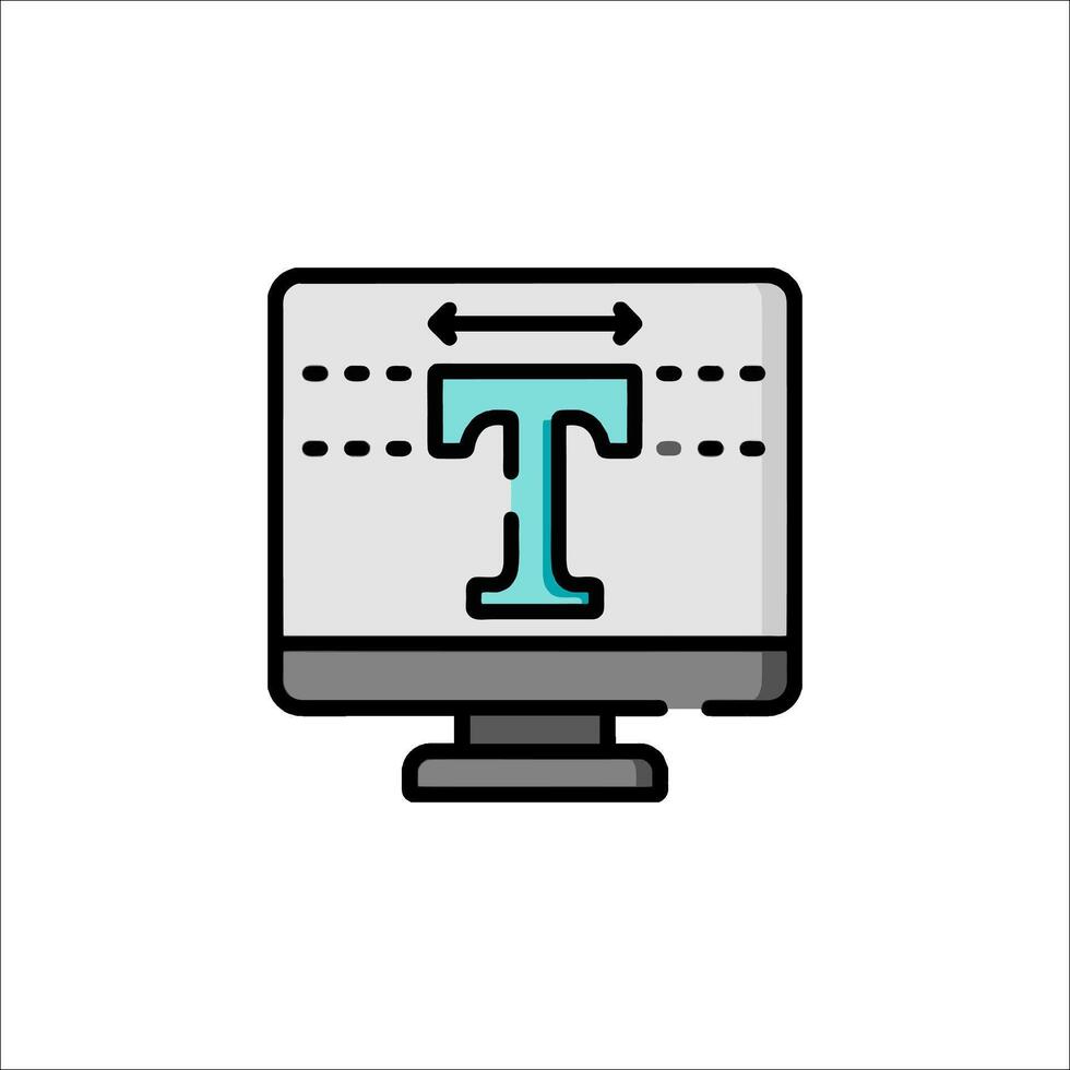 A computer monitor with the letter t on it vector