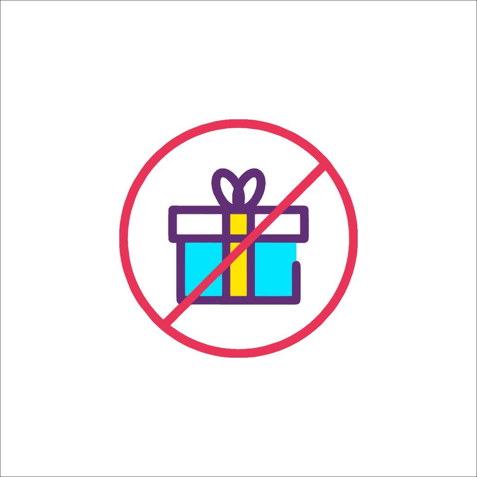 No gift box icon illustration vector