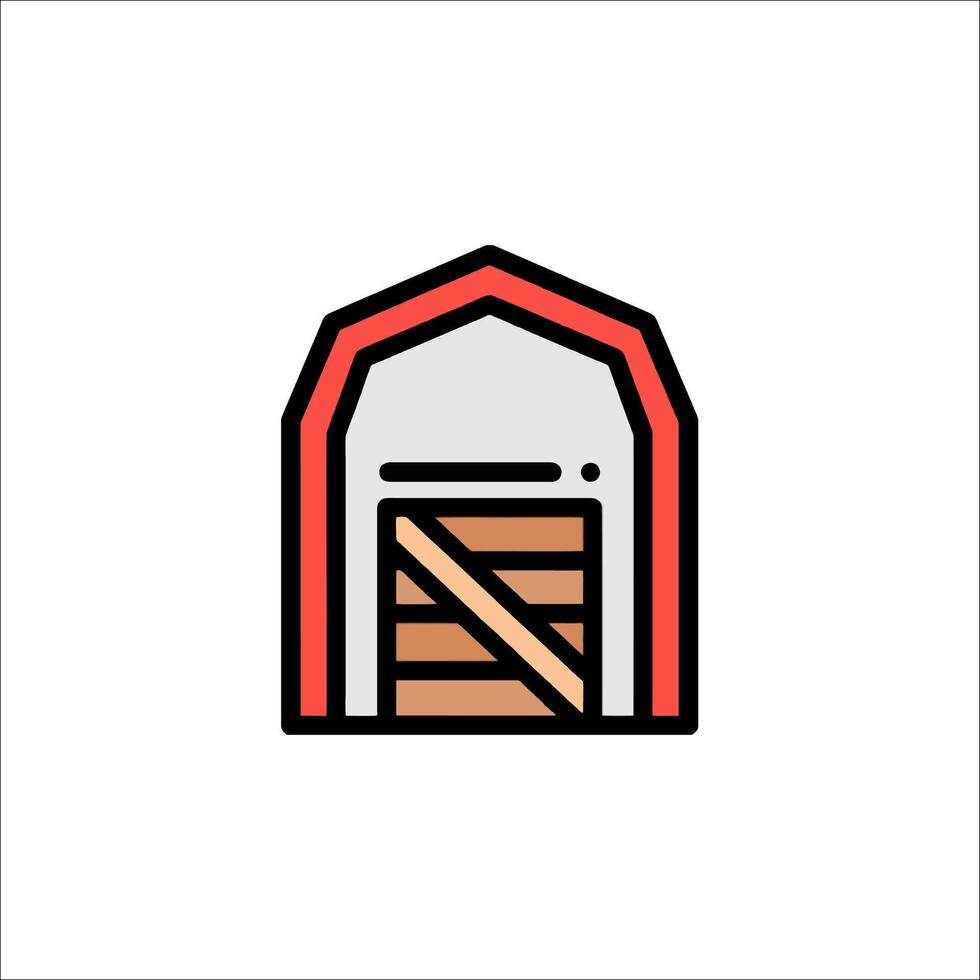 A barn icon with a door open vector