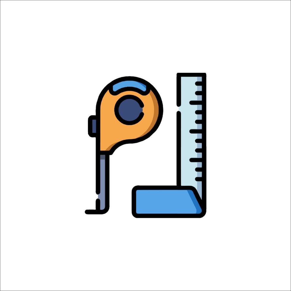 A measuring tape and ruler icon vector