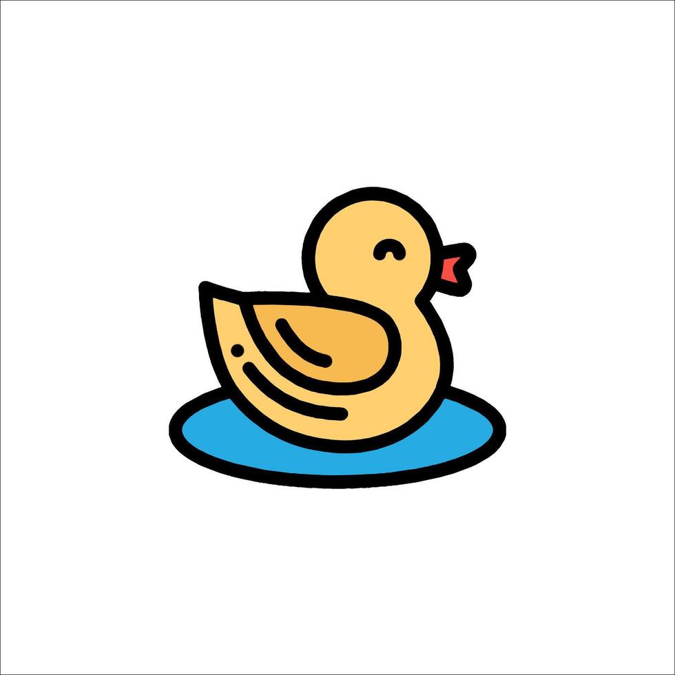 A duck in a pond icon vector