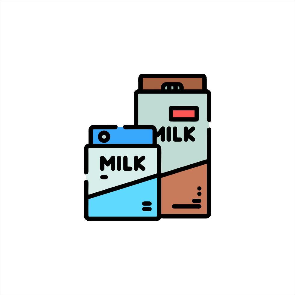 A milk carton and a milk can on a white background vector