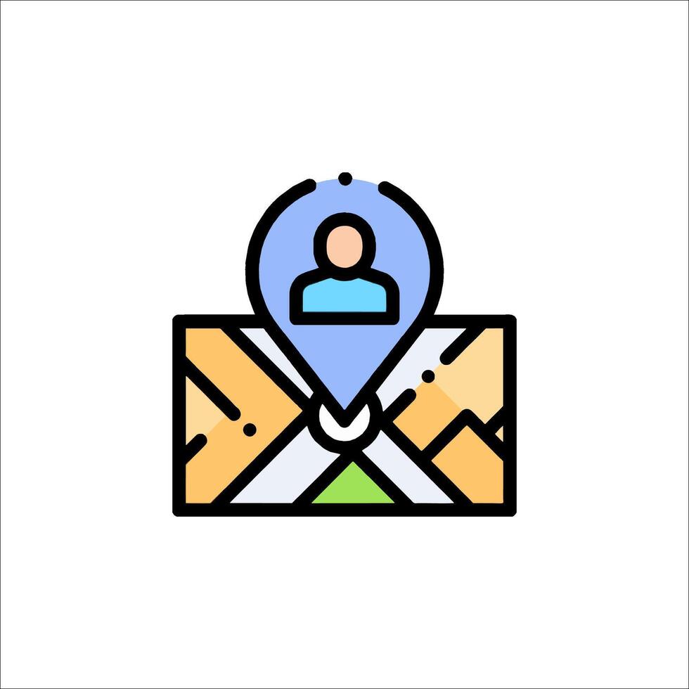 A map pin icon with a person in it vector