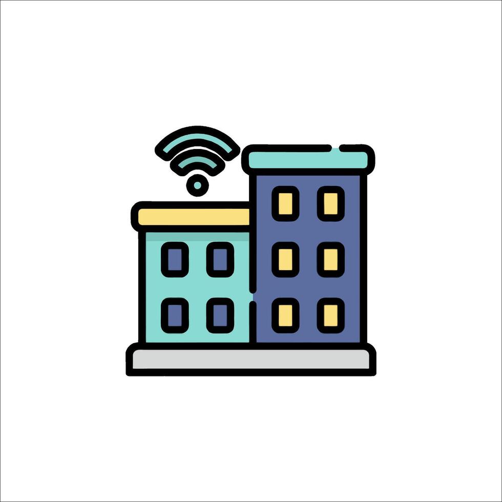 A building with wifi icon vector