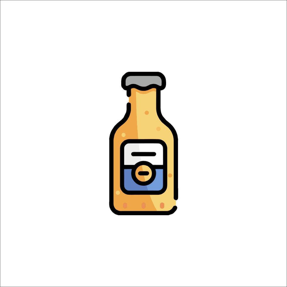 A bottle of mustard is shown on a white background vector