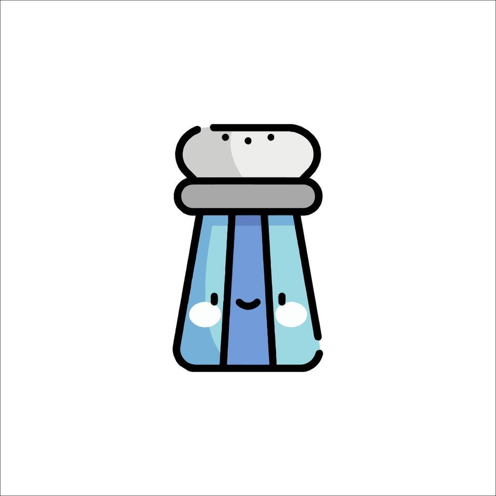 A salt shaker with a face on it vector
