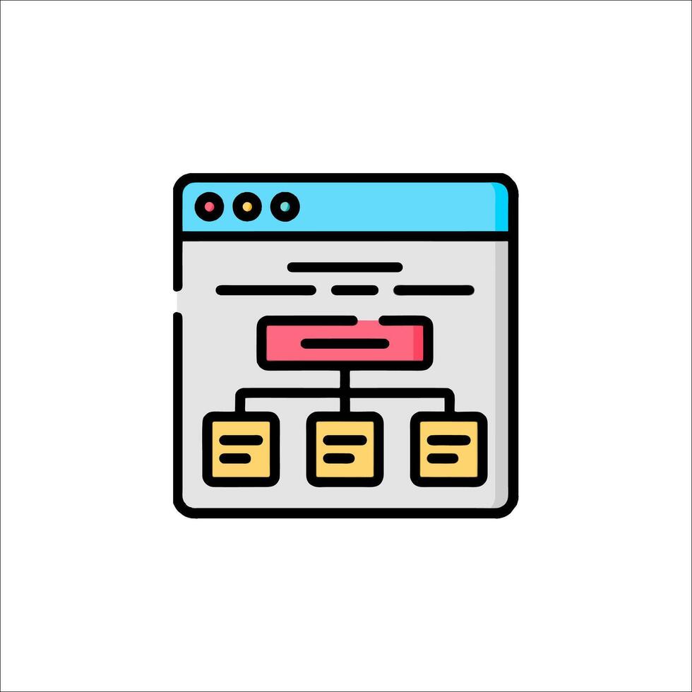 A computer screen with a diagram of a computer vector