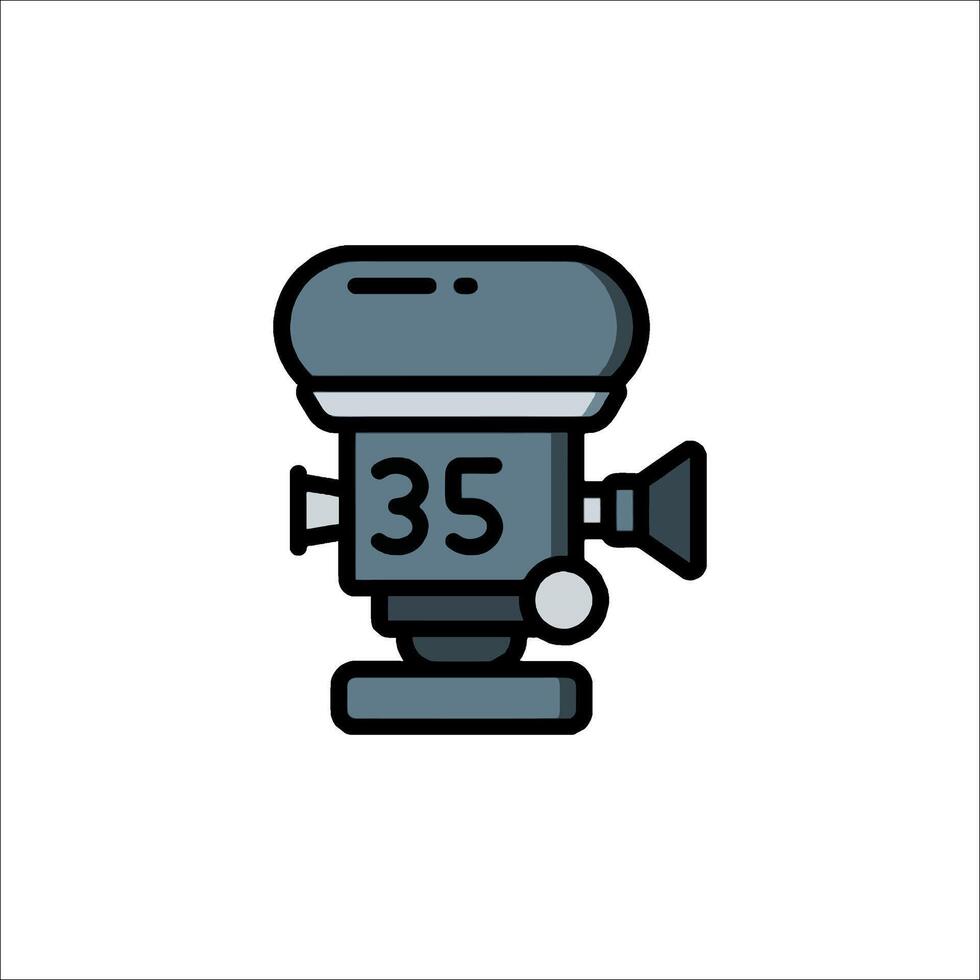 A camera with the number 35 on it vector