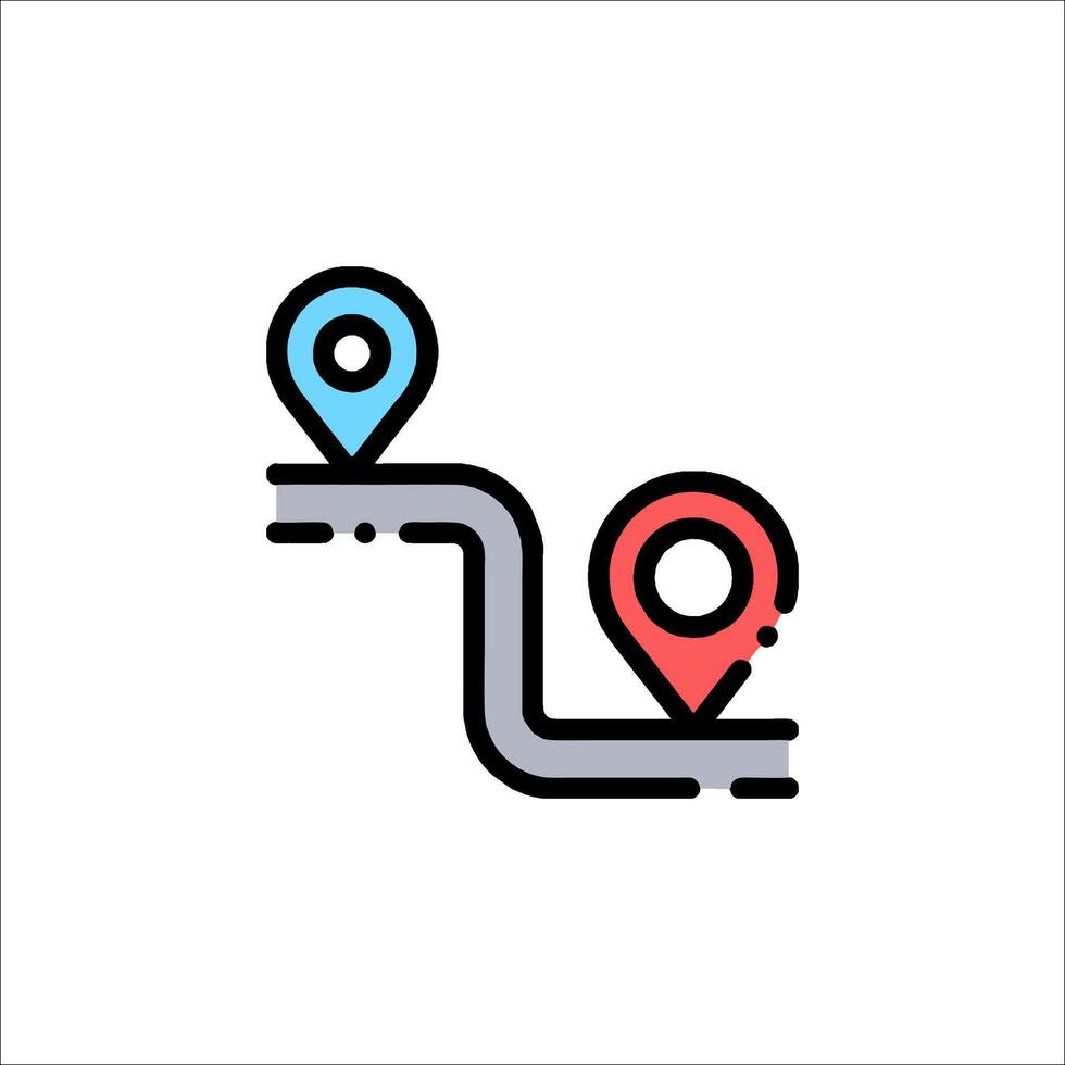 A map icon with two arrows pointing to a location vector