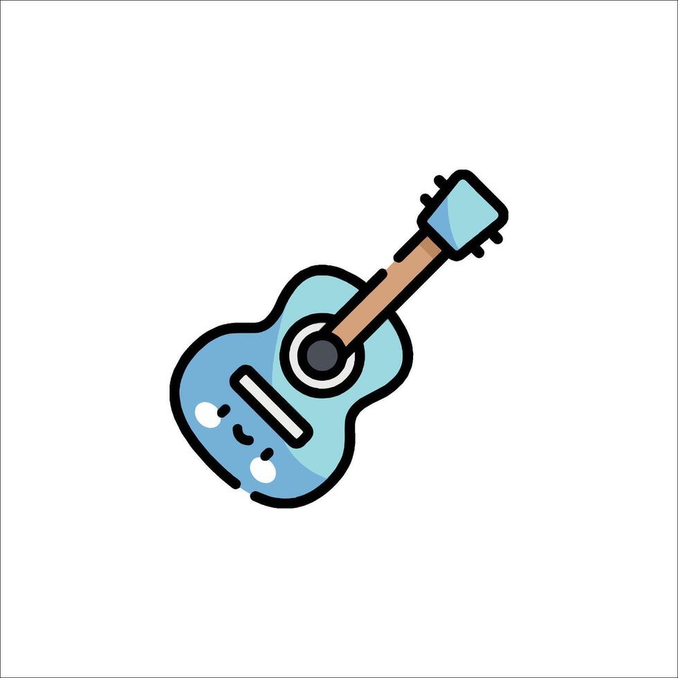 A guitar icon in a flat style vector