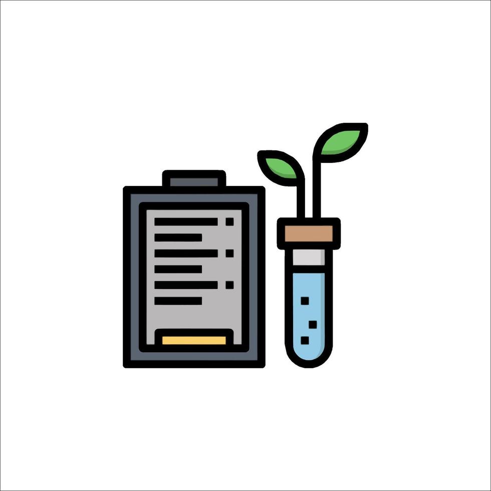 A plant growing in a test tube and a clipboard vector